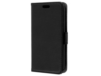 Synthetic Leather Wallet Case with Stand for Optus X Play - Black