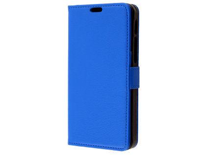 Synthetic Leather Wallet Case with Stand for Optus X Smart - Blue