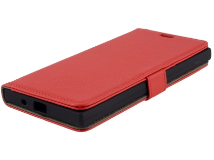 Synthetic Leather Wallet Case with Stand for Razer Phone - Red