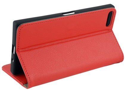 Synthetic Leather Wallet Case with Stand for Razer Phone - Red