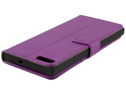 Synthetic Leather Wallet Case with Stand for Razer Phone - Purple