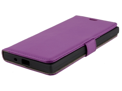 Synthetic Leather Wallet Case with Stand for Razer Phone - Purple