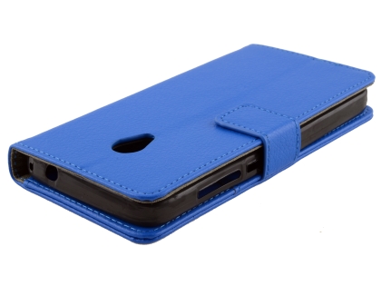 Synthetic Leather Wallet Case with Stand for Optus X Spirit - Blue