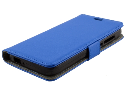 Synthetic Leather Wallet Case with Stand for Optus X Spirit - Blue