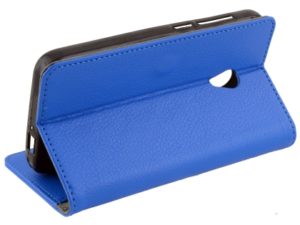 Synthetic Leather Wallet Case with Stand for Optus X Spirit - Blue