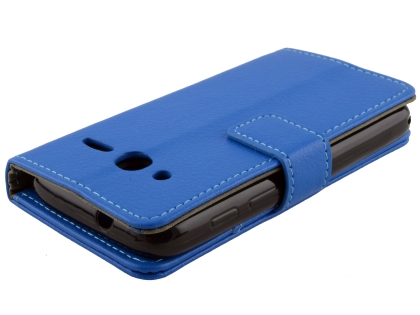Synthetic Leather Wallet Case with Stand for Optus X Play - Blue