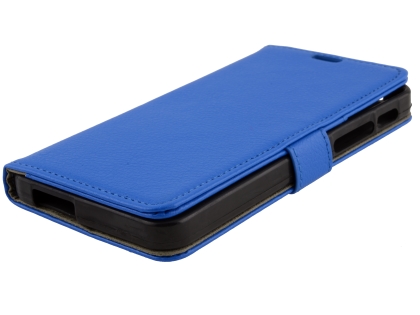 Synthetic Leather Wallet Case with Stand for Optus X Smart - Blue