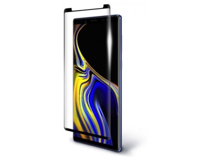 Curved Glass Screen Protector with Full Adhesive for Note9 - Black/Clear Screen Protector