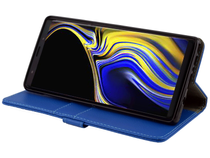 Synthetic Leather Wallet Case with Stand for Samsung Galaxy Note9 - Blue