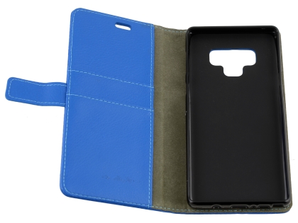 Synthetic Leather Wallet Case with Stand for Samsung Galaxy Note9 - Blue