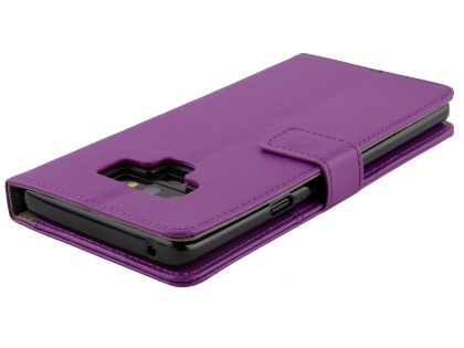 Synthetic Leather Wallet Case with Stand for Samsung Galaxy Note9 - Purple