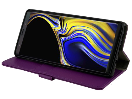 Synthetic Leather Wallet Case with Stand for Samsung Galaxy Note9 - Purple