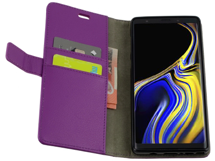 Synthetic Leather Wallet Case with Stand for Samsung Galaxy Note9 - Purple