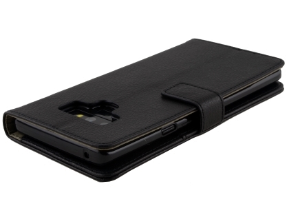 Synthetic Leather Wallet Case with Stand for Samsung Galaxy Note9 - Black