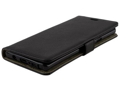 Synthetic Leather Wallet Case with Stand for Samsung Galaxy Note9 - Black