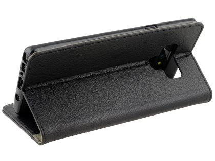 Synthetic Leather Wallet Case with Stand for Samsung Galaxy Note9 - Black