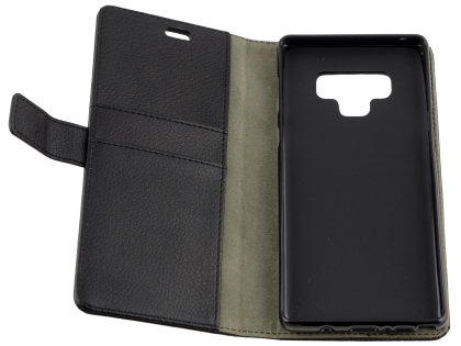 Synthetic Leather Wallet Case with Stand for Samsung Galaxy Note9 - Black