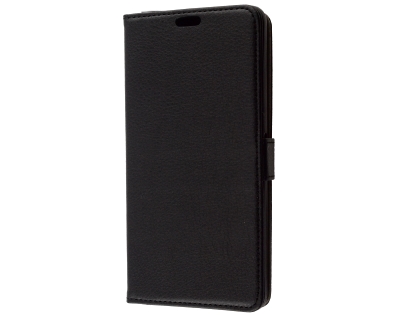 Synthetic Leather Wallet Case with Stand for Telstra Superior - Black