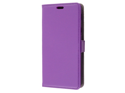Synthetic Leather Wallet Case with Stand for Samsung Galaxy J8 - Purple