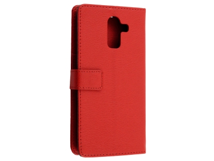 Synthetic Leather Wallet Case with Stand for Samsung Galaxy J8 - Red Synthetic Leather Wallet Case with Stand for Samsung Galaxy J8 - Red