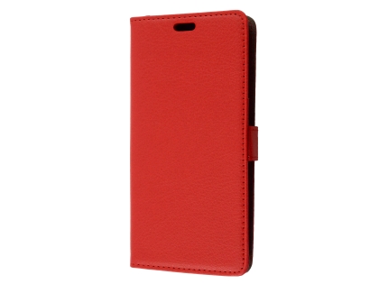 Synthetic Leather Wallet Case with Stand for Samsung Galaxy J8 - Red