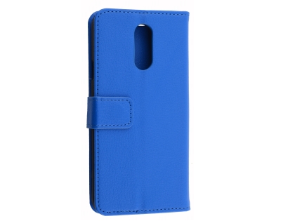 Synthetic Leather Wallet Case with Stand for LG Q7 - Blue Leather Wallet Case