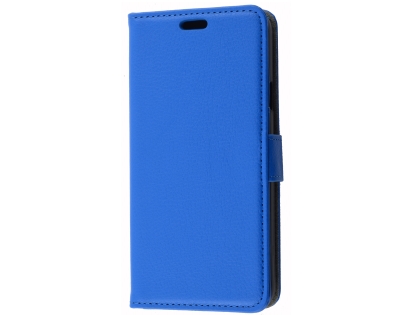 Synthetic Leather Wallet Case with Stand for LG Q7 - Blue
