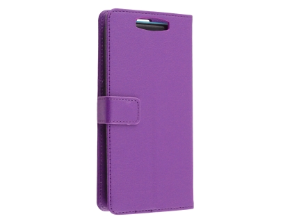 Synthetic Leather Wallet Case with Stand for OPPO Find X - Purple Leather Wallet Case