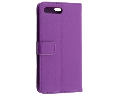 Synthetic Leather Wallet Case with Stand for Huawei Y6 (2018) - Purple Leather Wallet Case