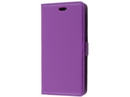 Synthetic Leather Wallet Case with Stand for Huawei Y6 (2018) - Purple