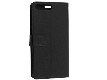 Synthetic Leather Wallet Case with Stand for Huawei Y6 (2018) - Black Leather Wallet Case