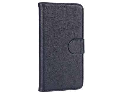 Premium Leather Wallet Case with Stand for Apple iPhone XR - Midnight Blue