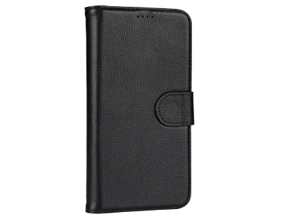Premium Leather Wallet Case with Stand for Apple iPhone XR - Black