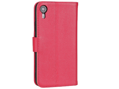 Premium Leather Wallet Case with Stand for Apple iPhone XR - Pink