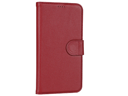 Premium Leather Wallet Case with Stand for Apple iPhone XR - Rosewood