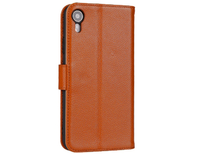 Premium Leather Wallet Case with Stand for Apple iPhone XR - Caramel Leather Wallet Case