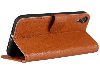 Premium Leather Wallet Case with Stand for Apple iPhone XR - Black
