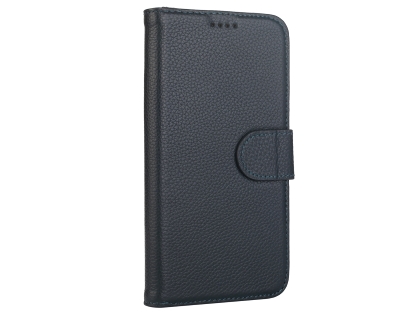 Premium Leather Wallet Case with Stand for Apple iPhone Xs Max - Midnight Blue