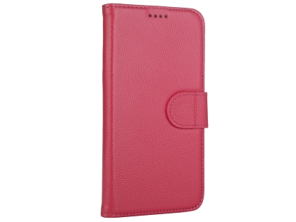 Premium Leather Wallet Case with Stand for Apple iPhone Xs Max - Pink
