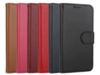 Premium Leather Wallet Case with Stand for Apple iPhone Xs Max - Black