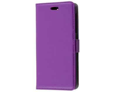 Synthetic Leather Wallet Case with Stand for Nokia 3.1 - Purple