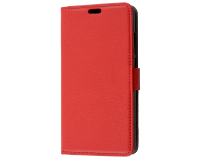 Synthetic Leather Wallet Case with Stand for Nokia 2.1 - Red