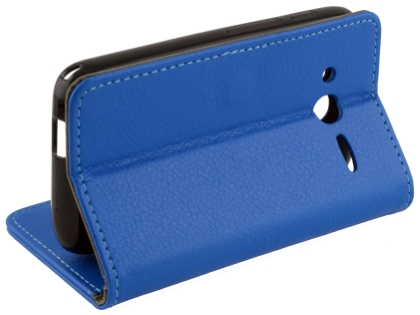 Synthetic Leather Wallet Case with Stand for Alcatel U3 - Blue