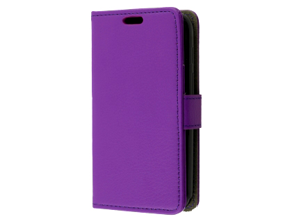 Synthetic Leather Wallet Case with Stand for Alcatel U3 - Purple