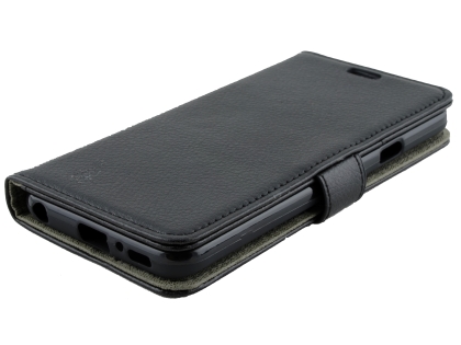 Synthetic Leather Wallet Case with Stand for LG Q7 - Black