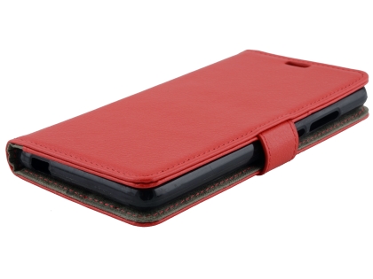 Synthetic Leather Wallet Case with Stand for Nokia 2.1 - Red