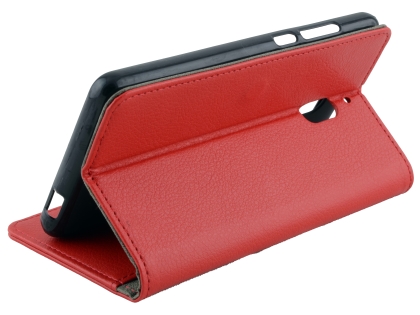 Synthetic Leather Wallet Case with Stand for Nokia 2.1 - Red