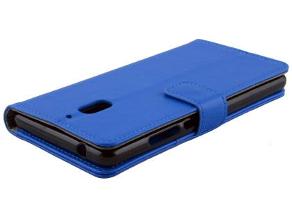 Synthetic Leather Wallet Case with Stand for Nokia 2.1 - Blue