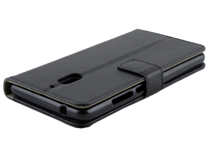 Synthetic Leather Wallet Case with Stand for Nokia 2.1 - Black