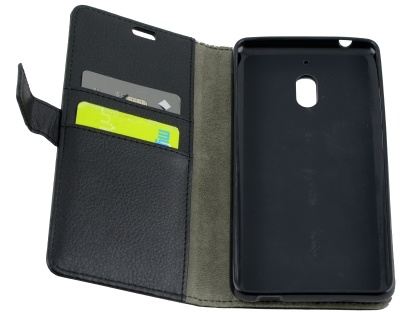 Synthetic Leather Wallet Case with Stand for Nokia 2.1 - Black